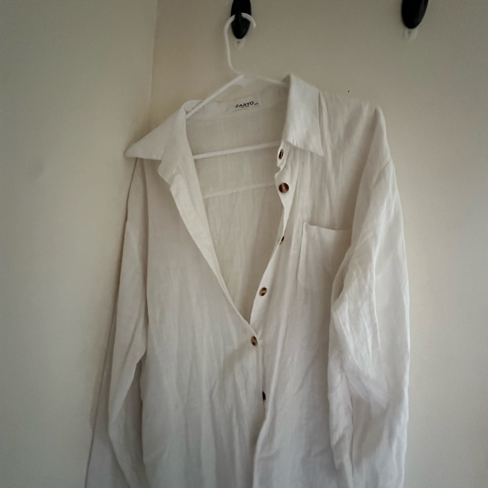 Amazon Men's Casual Cream Button Down Shirt
